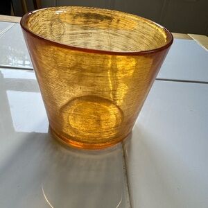 NWT Shiraleah orange glass votive recycled glass, large